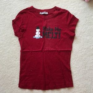 Make me melt snowman T shirt red XS